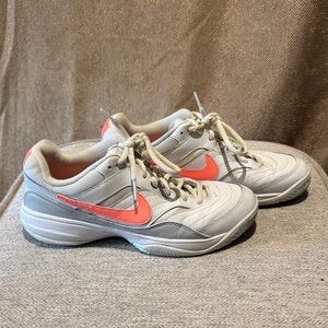 Nike Light Gray and Coral Athletic Shoes